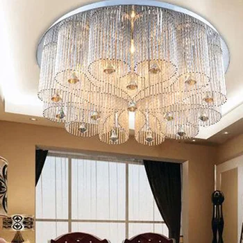 luksusa E14 LED kristāla gaismas griestus kristāla gaismas lampas dzīvojamā istabā, guļamistabā apaļā LED lamparas de techo ar tālvadības pulti