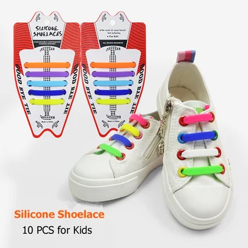 10pcs/pāri Bērniem, Bērnu Elastīgs Silikona kurpju šņorēm Čības, kas Nav Sasiet kurpju šņorēm Bērnu Kurpes, Mežģīnes Bērnu Sporta Sporta Fit, Siksnas