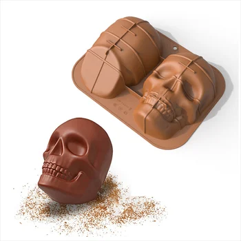 3D DIY Galvaskausa Halloween Pelējuma Silikona Mīklas Konditorejas Šokolādes Kūka Apdare, Instrumenti, Dizains Cepšanas Piederumi Virtuves Bakeware