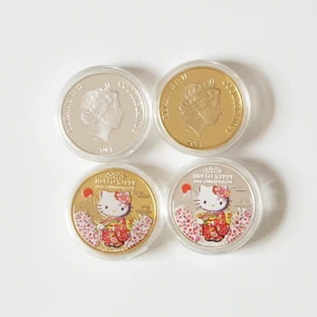 1 Oz 999 Zelta, Sudraba kaķis Piemiņas Elizabete monētu Kolekciju, Bērnu Dzimšanas dienas Dāvanas Karikatūra
