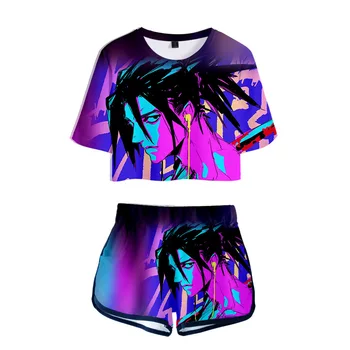 Jaunu Katana, NULLE, 2 gab. Komplekts Sexy Tshirt Vasaras Kawaii Meitene Modes Gadījuma Komplekti Preppy Stils ir 2021. ierašanās Sieviešu Streetwear