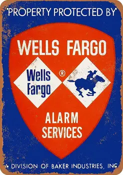 Īpašuma Aizsargā Wells Fargo Plakātu, Funny Mākslas Dekoru Vintage Alumīnija Retro Metāla Skārda Apzīmējumu Krāsošana Dekoratīvie Pazīmes 20x30cm
