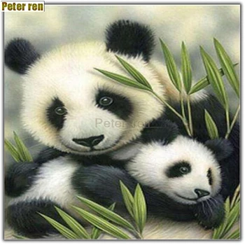 Pēteris ren Dimanta Glezna krustdūrienā DIY Dimanta Izšuvumi pilna Bildes kristāli Kārta Mozaīkas Valsts 5D dārgumu panda