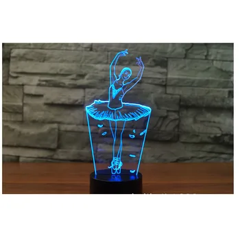 3D LED Nakts Gaisma Baleta Dejotājs ar 7 Krāsas, Gaismas, Mājas Apdare, Lampas Pārsteidzošs Vizualizācijas Optiskā Ilūzija Awesome
