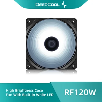 DeepCool RF120W Augstu Spilgtumu Gadījumā Ventilators Vienu Krāsu Apgaismojums Datoru Ventilatoru 12cm White LED Fan, CPU Heatsink Корпус Вентилятор
