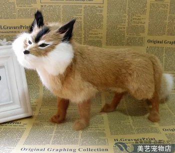 liels simulāciju dzelteno fox rotaļlietas, amatniecības izstrādājumi spilgti walking fox lelle dāvanu par 35x15x23cm