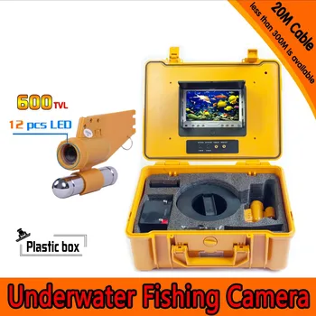 Zemūdens Zvejas Kameras Komplektu ar 20Meters Dziļums vienam galvenajam Bar & 7Inch Krāsu TFT Displeja Monitors & Yellow Cietās Plastmasas Lieta