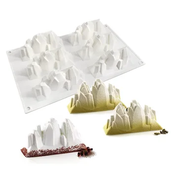3D Aisberga Uzpūtenis Salda Kūka, Silikona Veidnes Cepšanai DIY saldējums Sniega Kalnu, Šokolādes, Ledus Kubiņu Pelējuma Vairumtirdzniecības Piliens Kuģniecība