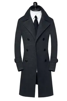 S-9XL !! Vīriešu zīmolu modes casual slim ziemas apģērbu slim ilgi dizaina vilnas mētelis plus lieluma jakas uzrakt mētelis