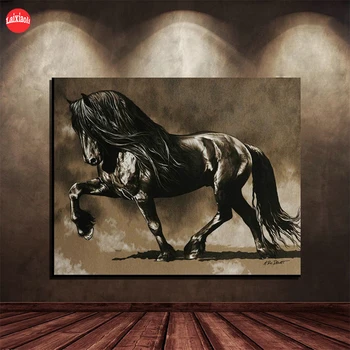 5D DIY Dimanta Gleznu Abstraktu mākslas, zirgu cross stitch pilnu kvadrātveida/apaļā dimanta izšuvumi mozaīkas krāsošana