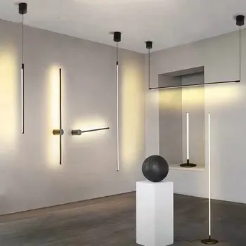 Ziemeļvalstu Minimālisma LED Grīdas Lampas Dzīvojamā Istabā, Led Alumīnija Vertikālā galda lampa radošo sienas lampas karājas lampas, Dekori Luminaria