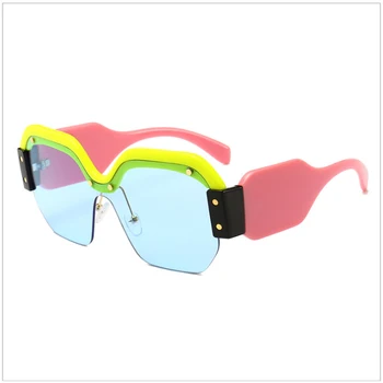 RHAMAI Lielgabarīta punk Saulesbrilles Sieviešu Liels Rāmis Kvadrātveida Saules brilles 2019 Zīmola Dizaineru Modes Unikālo modelēšana Brilles