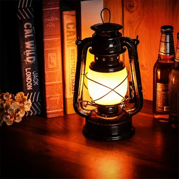 Liesmu Lampu Uzlādējams LED Bar Galda Lampa Dzelzs Retro Galda Lampa Restuarant Kafejnīca, Bārs Zirgu Lampas Petrolejas Lampas, Nakts Gaisma
