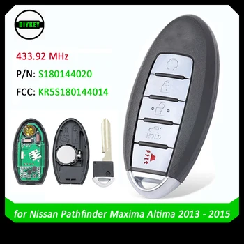 DIYKEY Smart Tālvadības Atslēgu Fob, 4 Pogas+1 433MHz 4A Mikroshēmu Nissan Altima Maxima Pathfinder 2013. - 2015.gadam, KR5S180144014 S18014020