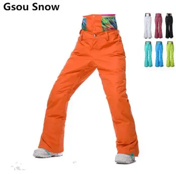New augstas kvalitātes Gsou Sniega slēpošanas bikses ūdensizturīgs famale finiera dubultā plate sabiezējums siltā slēpošanas bikses ar jostasvietas atbalsta modelis