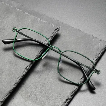 UVLAIK Tīra Titāna Briļļu Rāmis Vīriešu Tuvredzība Optisko Recepšu Brilles Sievietēm Luksusa Zīmolu Dizainera Retro Zaļās Brilles