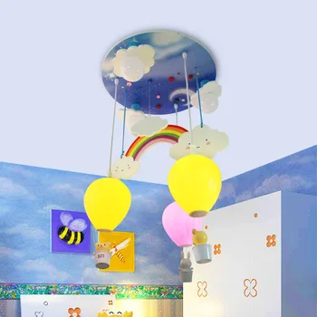 Bērnu istabas varavīksnes balonu LED griestu lampas guļamistabas radošo karikatūra personības griestu lampa laternu ar karstu gaisu LU8111535