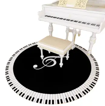Radoša apaļā Mūzikas ņemiet vērā, klavieres paklāju neslīdoša klavieru soliņa mat