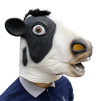 Reāli Govs Lateksa Masku Halloween Lauksaimniecības Dzīvnieku Masku Puse Prop Cosplay Galvassegas
