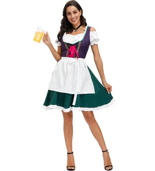 Alus Festivāls Apģērbu vācu Minhenes Valsts Tradicionālā Karnevāla Apģērbs, Tumši Zaļš Alus Meitene, Meitene uzposties