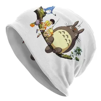Mans Kaimiņš Totoro Miyazaki Hayao Skullies Beanies Cepures, Rudens Ziemas Āra Vīrieši Sievietes Klp Pieaugušo Silts Vadītājs Wrap Sunīti Adīta Cepure