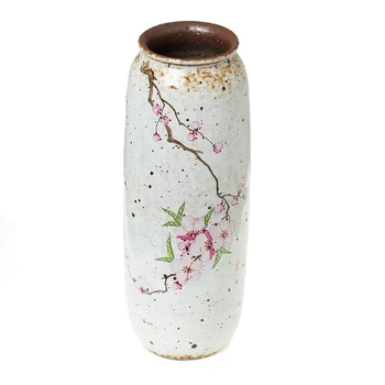 Keramikas Roku Apgleznoti Vāze Peach Blossom Hydrangea Tīrs Roku Darbs Keramikas Dekorēšana, Ziedu, Puķu Konteineru Galda Vintage