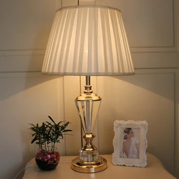 Mūsdienu Galda Lampa Amerikāņu Stila Dzīvojamā Istaba Guļamistaba Gultas Lampas Kristāla Dekorēts Studiju LED Galda Lampas