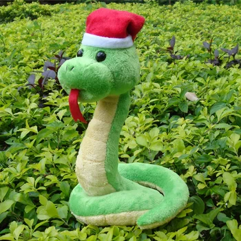 zaļā radošās plīša rotaļlieta snake mīksto ziemassvētku rotaļlieta snake dāvanu par 21x14cm