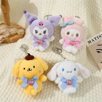 Sanrio Kawaii Plīša Keychains Hello Kitty Kuromi Keychain Aksesuāri Kulons Apdare Plīša Atslēgu Piekariņi Dzimšanas Dienas Dāvana Meitenēm