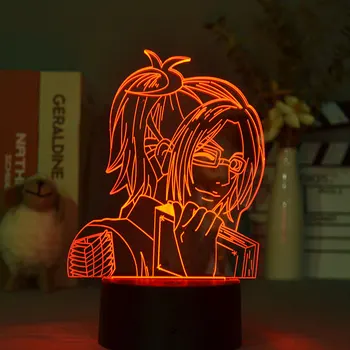 3D Anime Gaismas Uzbrukumu Titan Hange Zoe Spuldzes Mājas Dekori Dzimšanas dienas Dāvanas Jaunums Manga Klāt LED Nakts Lampa Anime Gaismas