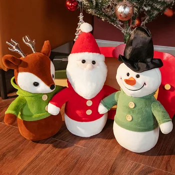 1pc 40cm Cute Ziemassvētku Dekori Jauki Elk Sniegavīrs Santa Plīša Rotaļlietas Pildījumu Mīksts Spilvens Ziemassvētku Eglītes Dāvanu Bērniem Meitenēm