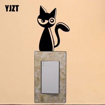 YJZT Mākslas Creative Cat Dzīvojamā Istaba Dekori Vinila Decal Sienas Slēdzi Uzlīme Dzīvnieku Modelis S19-0583