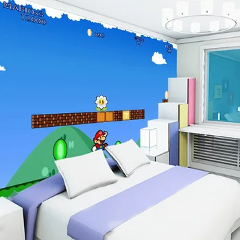 TV fona guļamistabas bērnu istabas sienas tapetes, karikatūra super cute spēle retro custom izmēri