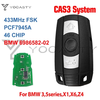YOCASTY CAS3 3 Pogas PCF7945 Čipu Smart Auto Tālvadības Pults Taustiņu 433MHz FSK 6986582-02 BMW E60 E70, E90 2004 2005 2006 2007
