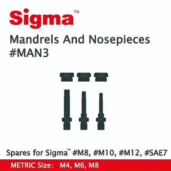 Sigma #MAN3 Rezerves Serdeņi/Nosepieces kopu attiecas TIKAI uz Sigma Vītņu Kniedes Riekstu Urbt Adapteri #M6 #M8 #M10 #M12 #SAE7