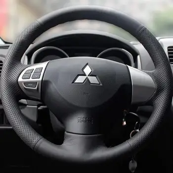 DIY roku šūtas pātagot ādas automašīnas stūres rats segumu Mitsubishi ASX lancer Outlander Pajero Sport