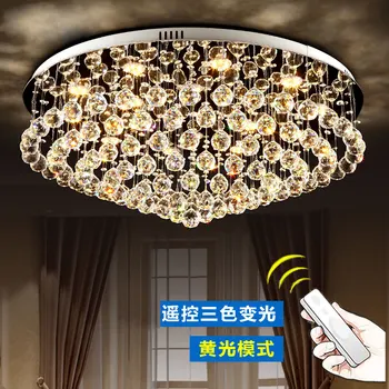 led kristāla lustras lampas gaisma virsmas uzstādīts apgaismojums ar tālvadības pulti guļamistabā, dzīvojamā istabā