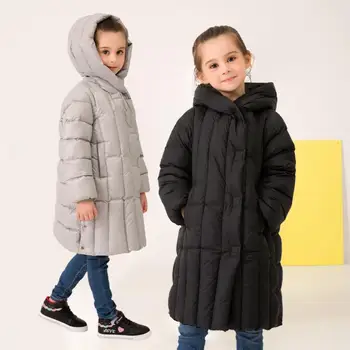 Bērni, meitenes ar garām piedurknēm causl stila siltu dūnu jakās 2019 ziemas jauno zīmolu balta pīle uz leju, mēteļus baby meitenes tīņi ws916