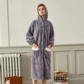 Naktskrekls kapuci sleepwear dāmas pidžamu rudens ziemas gadījuma siltu māju drēbes zaudēt naktsveļu vienkārši ночнушка jaunas ielidošanas