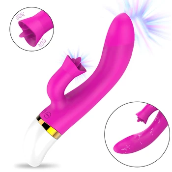 Mutvārdu Vibrējošu Klitora Massager Mēles Laiza Trušu Vibratori Sievietēm, USB Maksas Dubultā Motora Vibrators Seksa Produkta
