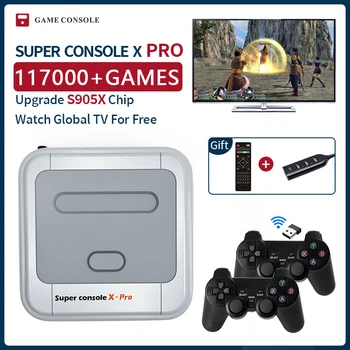Super Konsoli X Mini Pro/TV, Video Spēļu Konsolēm, WIFI, HD Izeja PSP/N64/DC/PS1 Iebūvēts 117000+Spēles