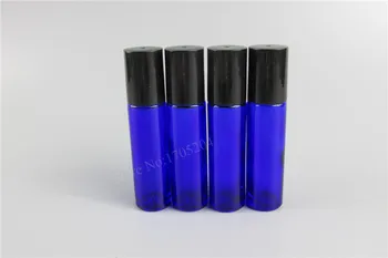 Vairumtirdzniecība - 10 ml Bieza Stikla Roll Ēteriskās Eļļas Aromterapijas Smaržas Pudele + metāla Rullīšu Bumbu AR DHL Bezmaksas piegāde