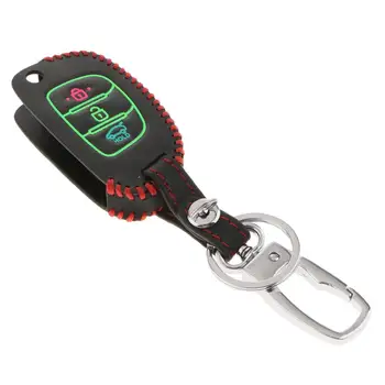 Auto Ādas Atslēgu uz Lietu Aizsargs Soma Melnā 3 pogu Smart Key