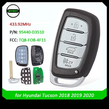 DIYKEY P/N: 95440-D3510 4 Pogu Hyundai Tucson 2018 2019 2020 433MHz FCC: TQ8-FOB-4F11 Smart Tālvadības Atslēgu ar Logo