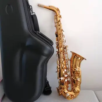 Francija Zīmes VI Oriģināls, 1 :1 ievadiet Alto saksofons zelta pārklājumu profesionālās Mūzikas instrumentu Alto Sax Ar Lietā Bezmaksas piegāde