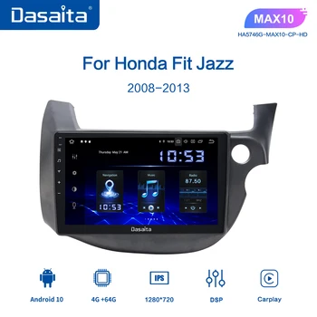 Dasaita Auto Radio Honda Fit Jazz 2008 2009 2010 2011 2012 2013 Android Auto Multivides Video Atskaņotājs Navigācija GPS 4G 64G