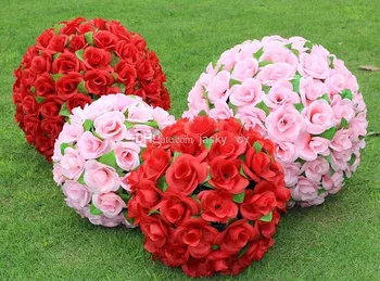 2016. gadam Jauniem 50cm Lielas Simulācijas Zīda Ziedi, Mākslīgo Rožu Kissing Bumbu Kāzu Valentīna Diena Puse Dekorēšanas Piederumi
