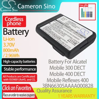 CameronSino Akumulatoru Alcatel Mobilo 300 DECT Mobilo Refleksus 400 der Alcatel 3BN66305AAAA000828 Bezvadu tālruņa Akumulatora 3.70 V