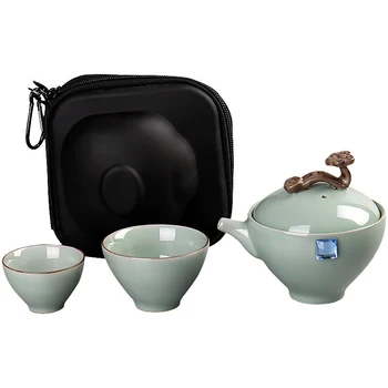 Portatīvo ceļojumu Roku darbs Keramikas Kung Fu Tējas Komplekts 2cup 1pot,tējas tase tējkanna Ķīniešu keramikas tējkanna tējkanna porcelāna tējas tase gaiwan