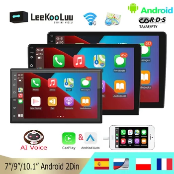 LeeKooLuu 2 Din Auto radio Android Multimedia Apple Carplay gps navigācija WiFi Bluetooth Autoradio, lai Volkswagen, Ford, Toyota